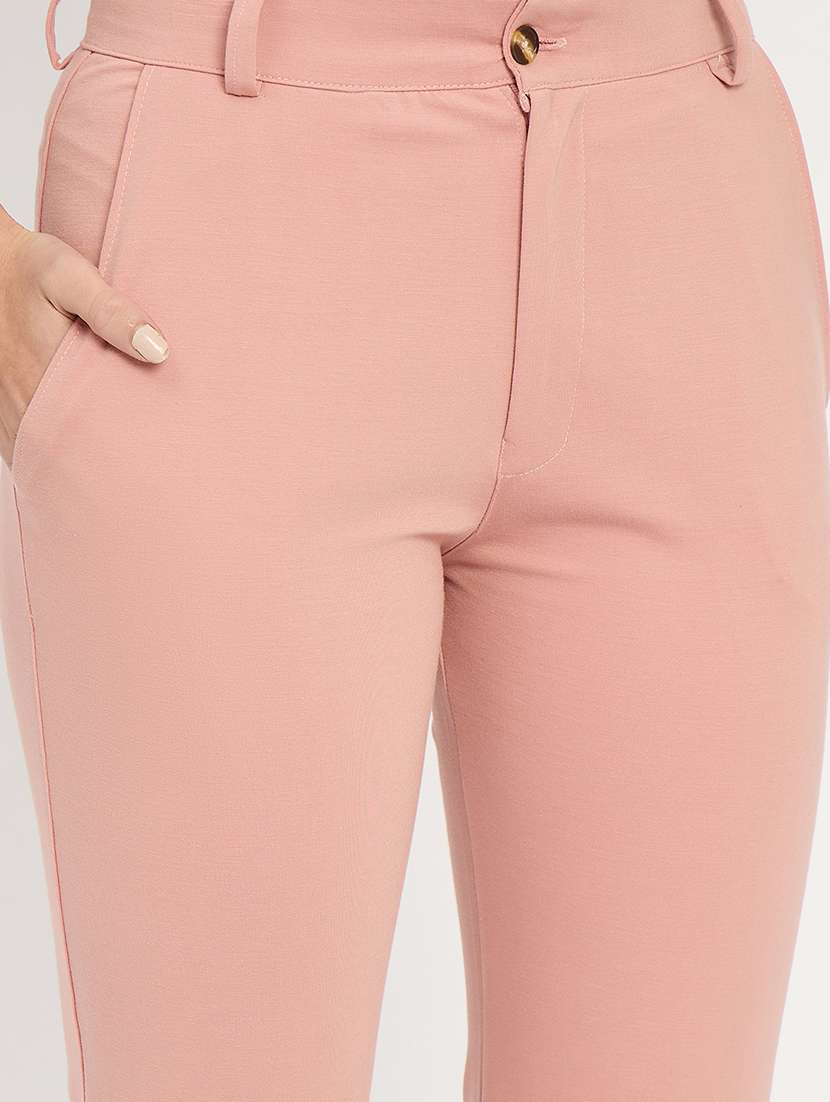 women solid mid rise bootcut trouser - 22093345 -  Standard Image - 4
