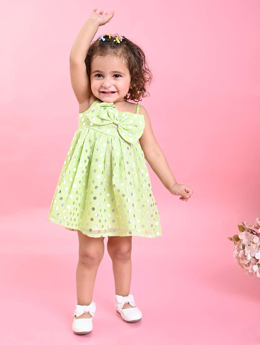 girls printed shoulder strap fit & flare dress - 22093355 -  Standard Image - 1