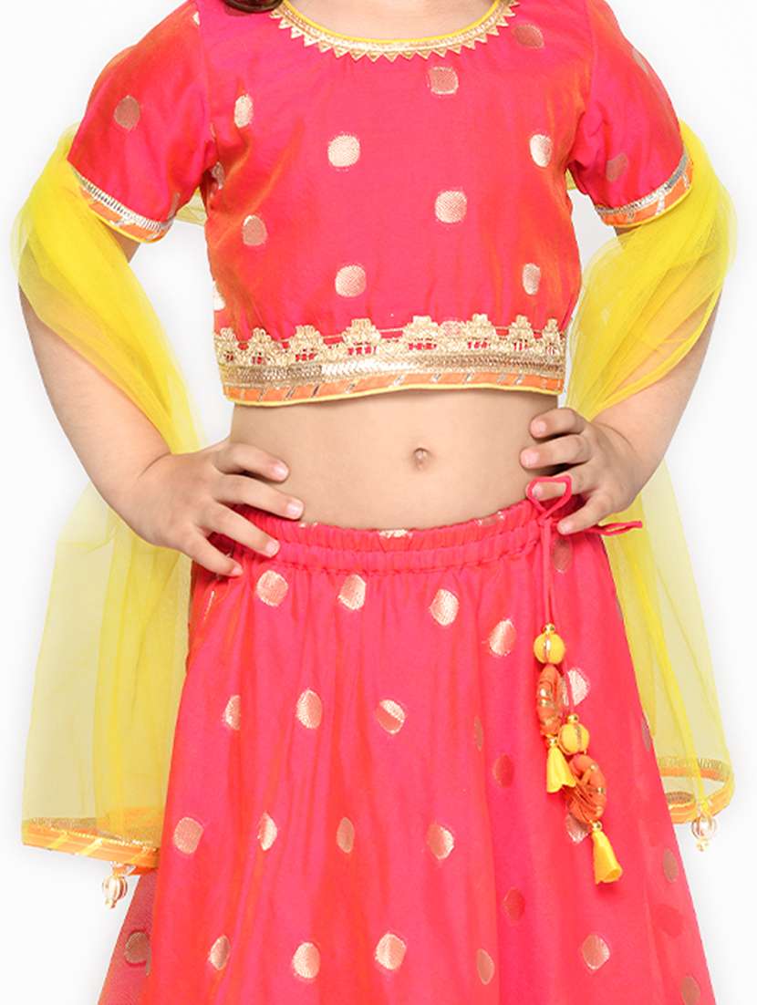 girls foil print lehenga choli with dupatta set - 22093367 - Standard Image - 4