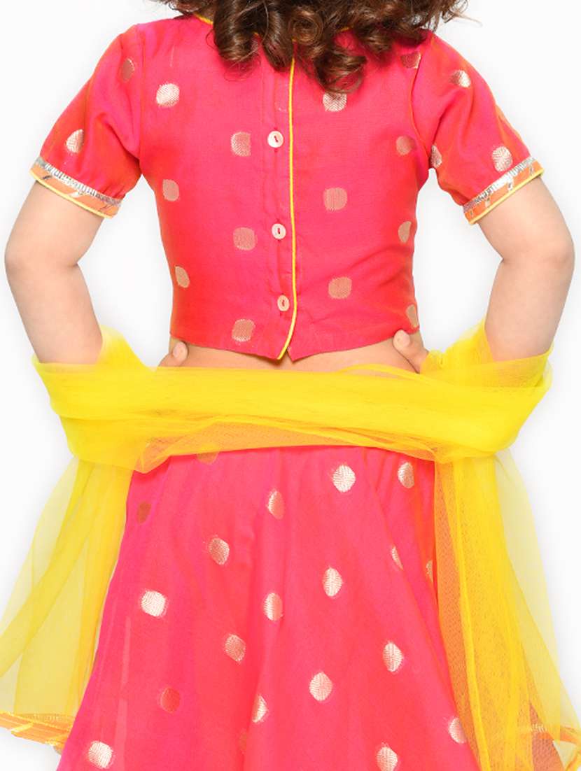 girls foil print lehenga choli with dupatta set - 22093367 - Standard Image - 6