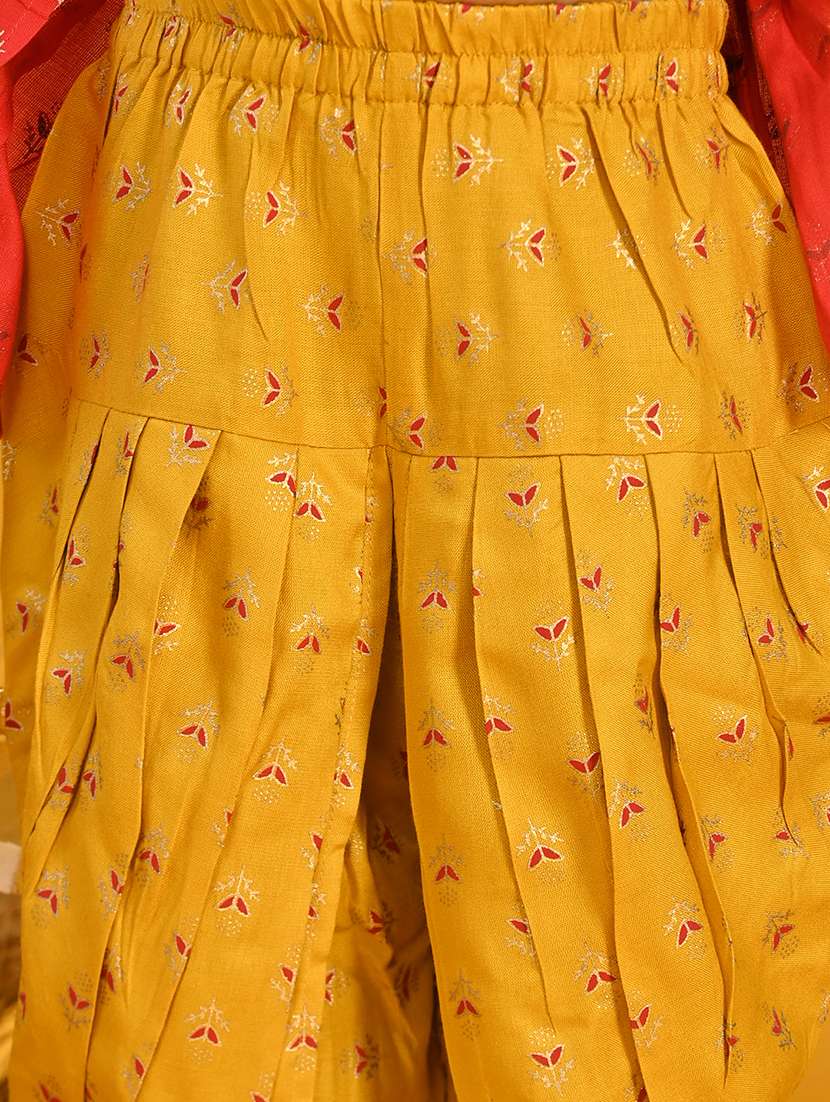 girls printed dhoti and kurta with dupatta set - 22093373 - Standard Image - 6