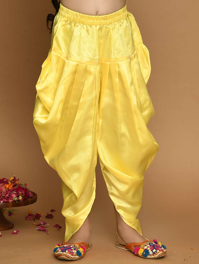 girls foil print dhoti and kurta with dupatta set - 22093379 -  Standard Image - 4