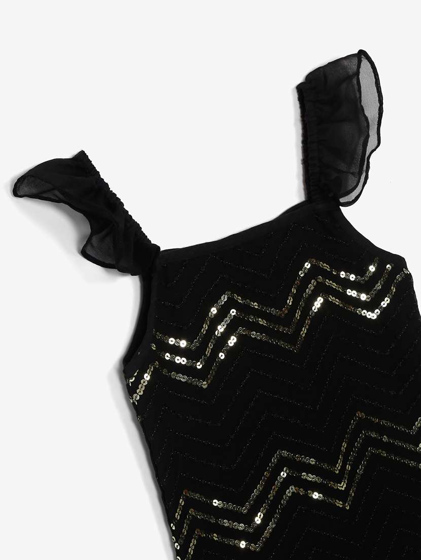 girls foil print kurta and sharara set with dupatta - 22093384 - Standard Image - 4
