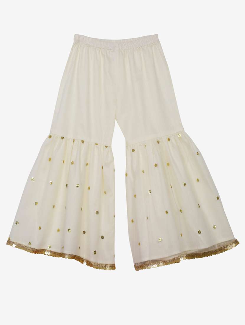 girls foil print kurta and sharara set with dupatta - 22093384 - Standard Image - 6
