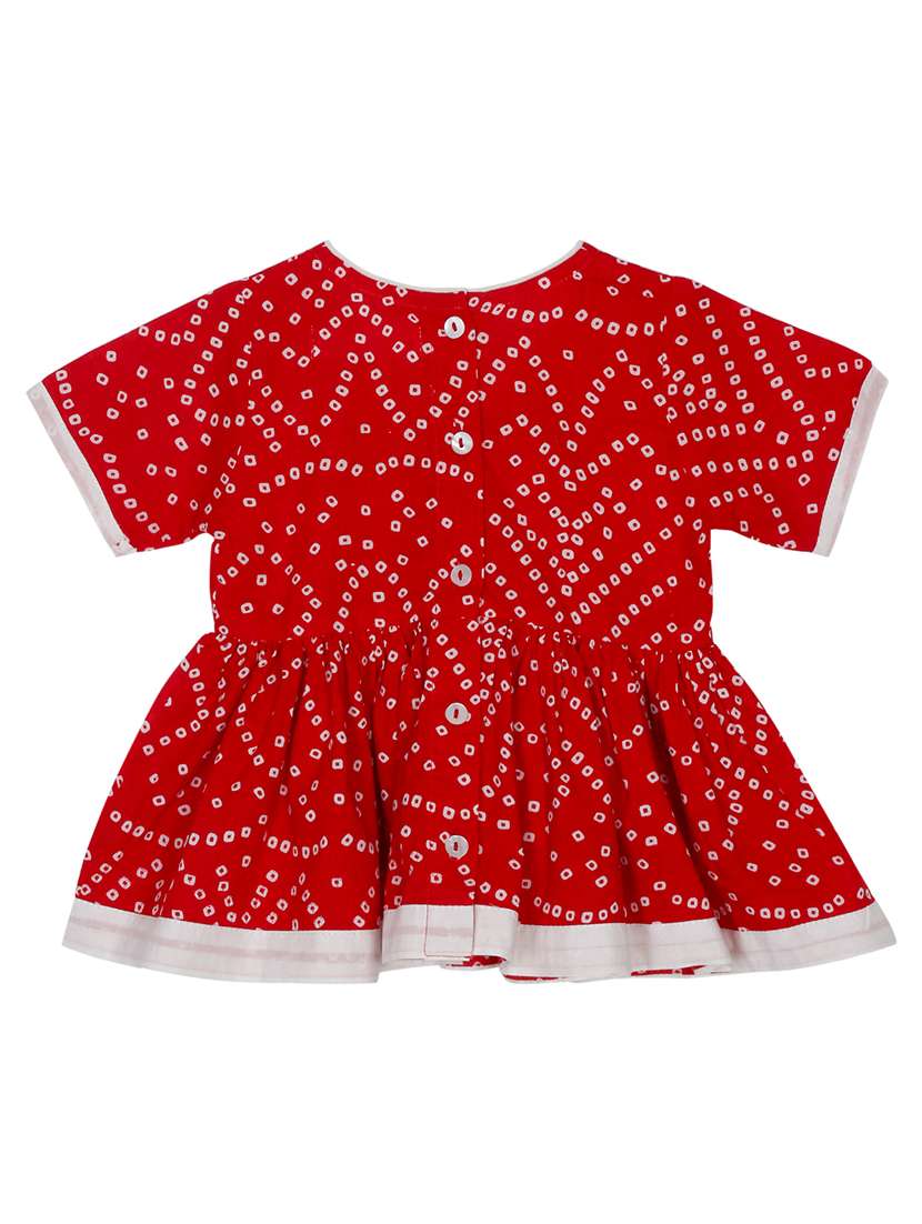 girls bandhani print kurta and dhoti set  - 22093386 -  Standard Image - 4