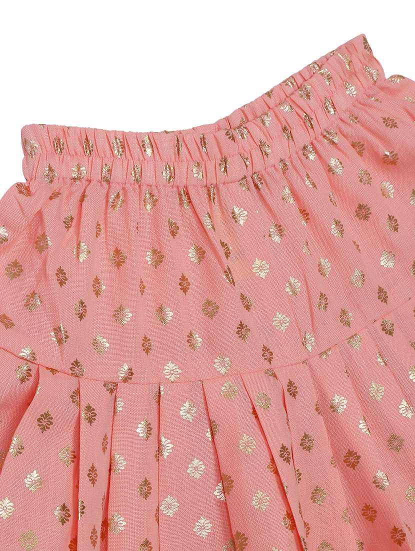 girls foil print kurta and dhoti set - 22093387 - Standard Image - 4