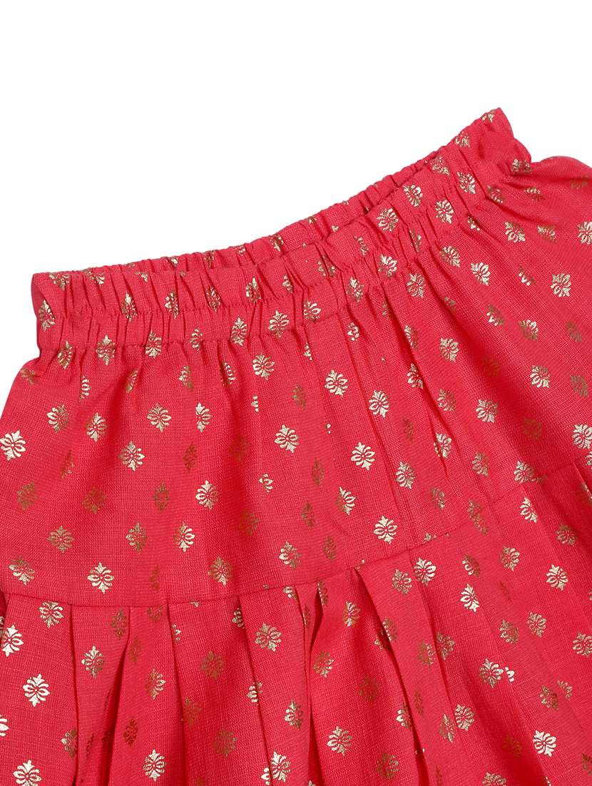girls foil print kurta and dhoti set - 22093388 - Standard Image - 6