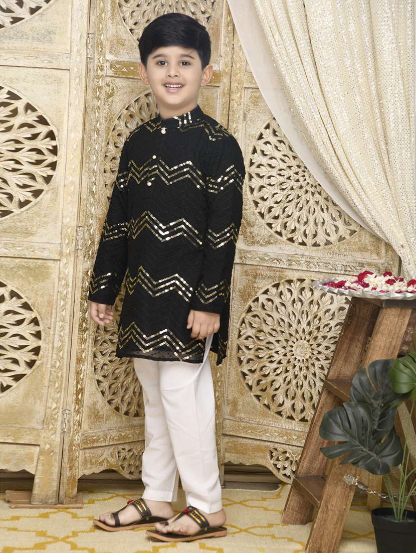 boys embellished kurta and pyjama set - 22093395 -  Standard Image - 1