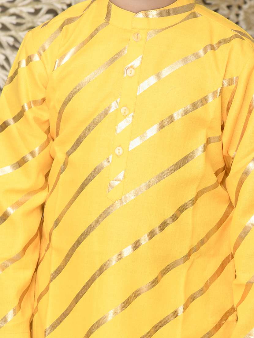 boys foil print long sleeve kurta and pyjama set - 22093397 - Standard Image - 4