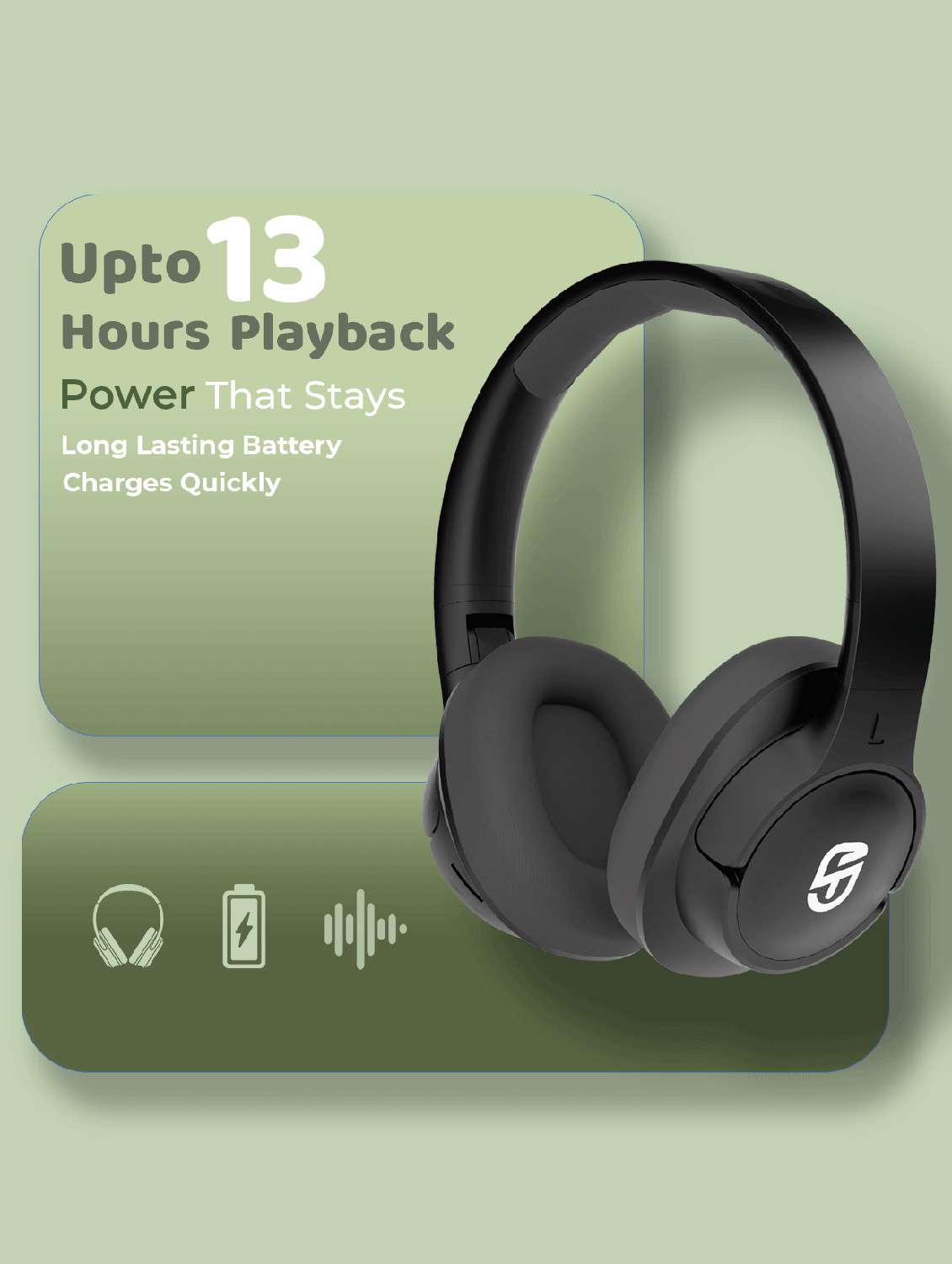 snapup snaphead vibe over the head headphone (deep black) - 22093490 -  Standard Image - 1