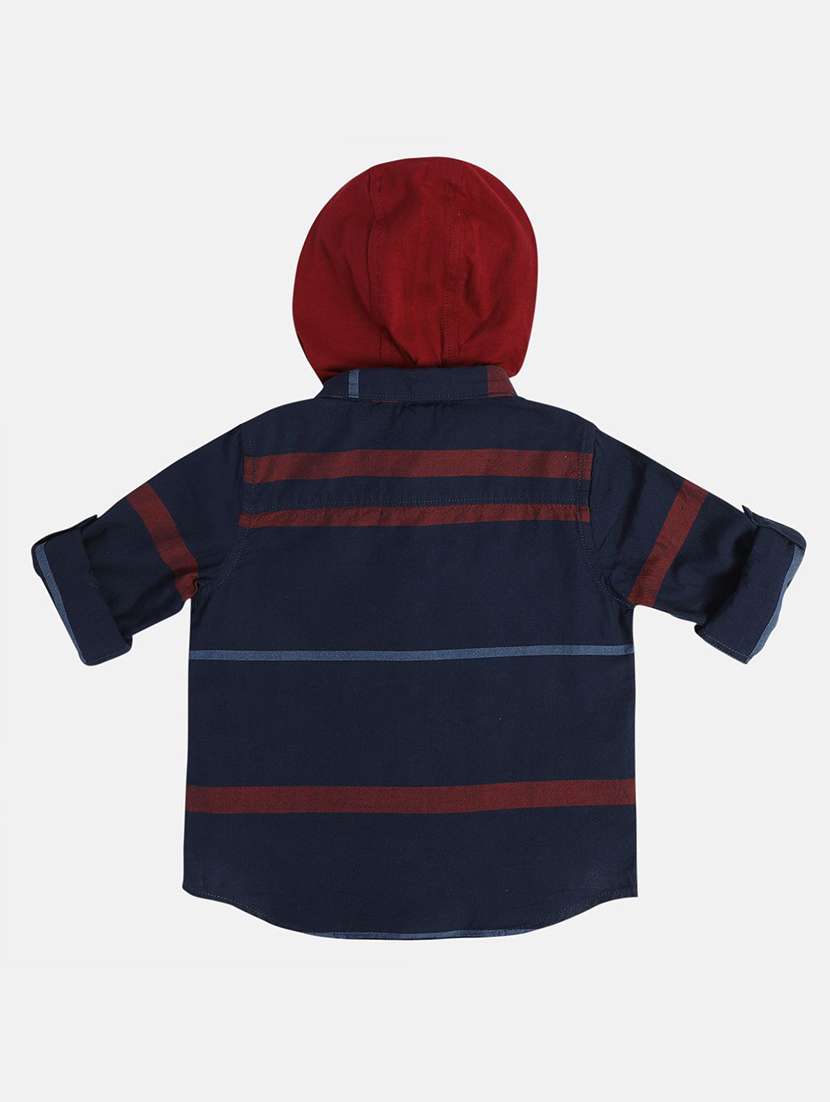 boys striped long sleeve hooded shirt - 22093500 -  Standard Image - 1