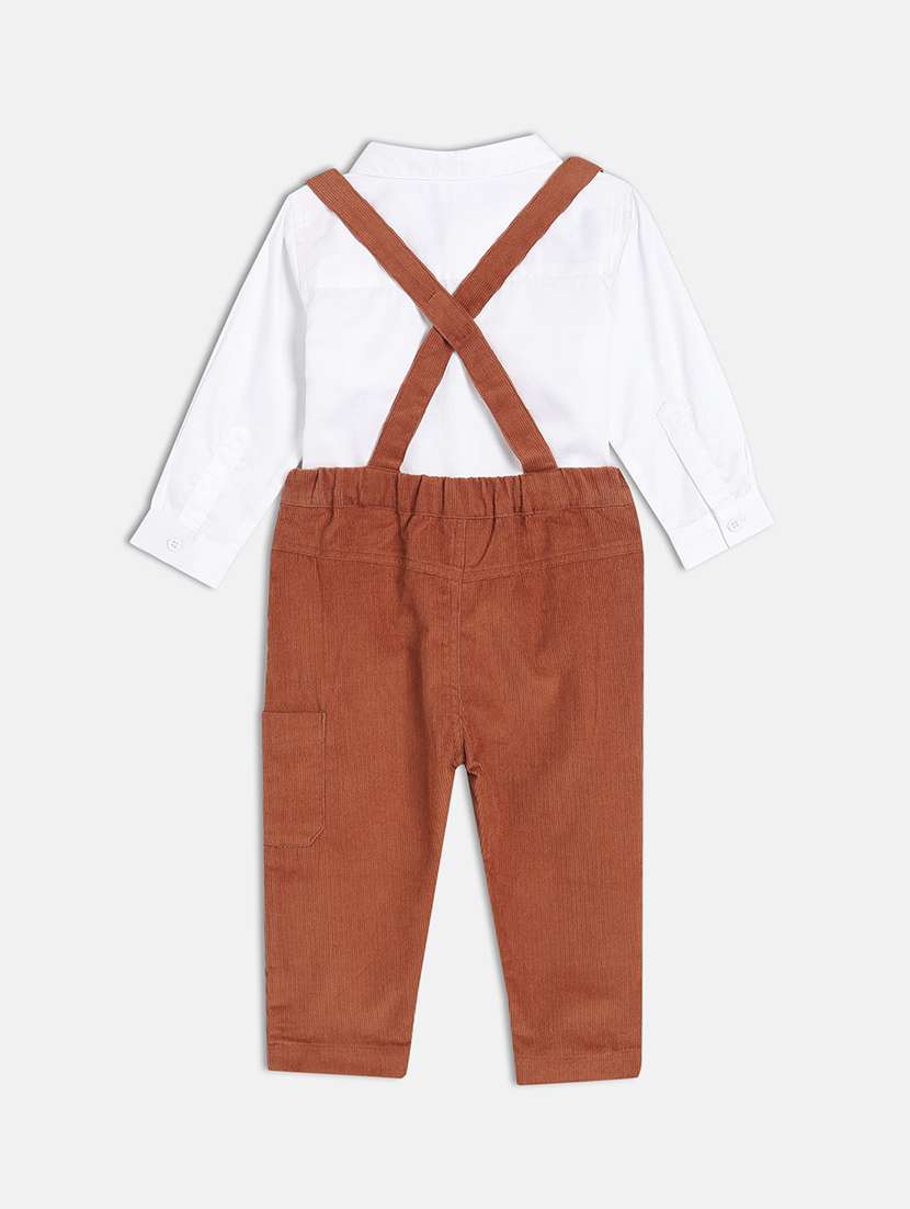 boys long sleeve shirt and dungree set - 22093590 - Standard Image - 1