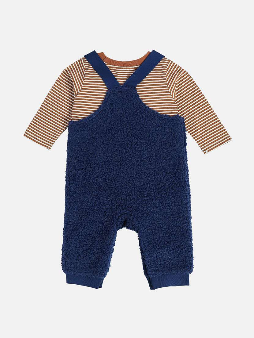 boys printed long sleeve t-shirt and dungree set - 22093611 - Standard Image - 1