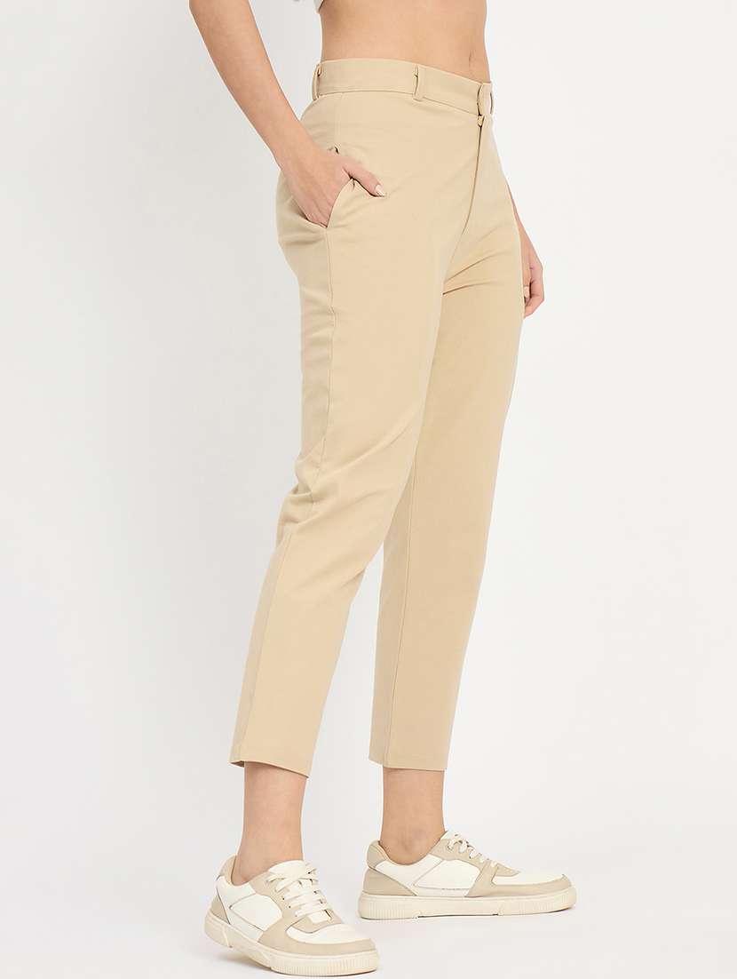 women solid mid rise tailored pants  - 22093616 -  Standard Image - 1