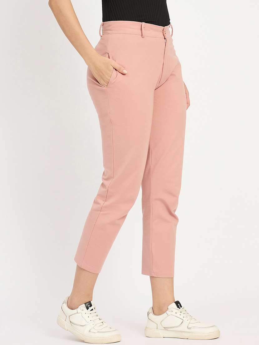 women solid mid rise tailored pants  - 22093617 -  Standard Image - 1