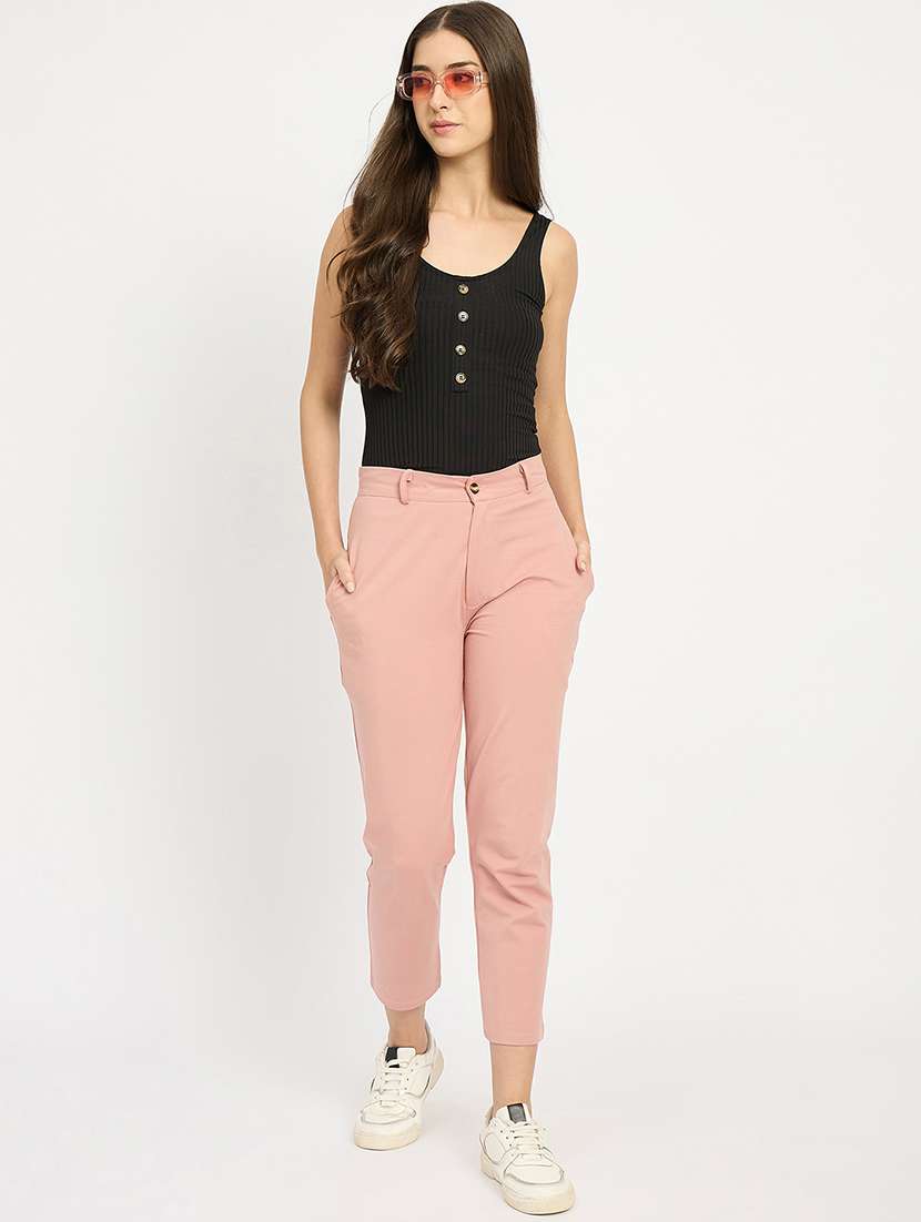 women solid mid rise tailored pants  - 22093617 -  Standard Image - 4