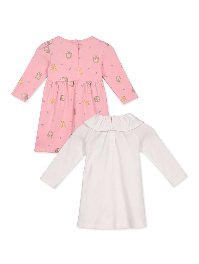 girls pack of 2 printed long sleeve a-line dress - 22093700 -  Standard Image - 1
