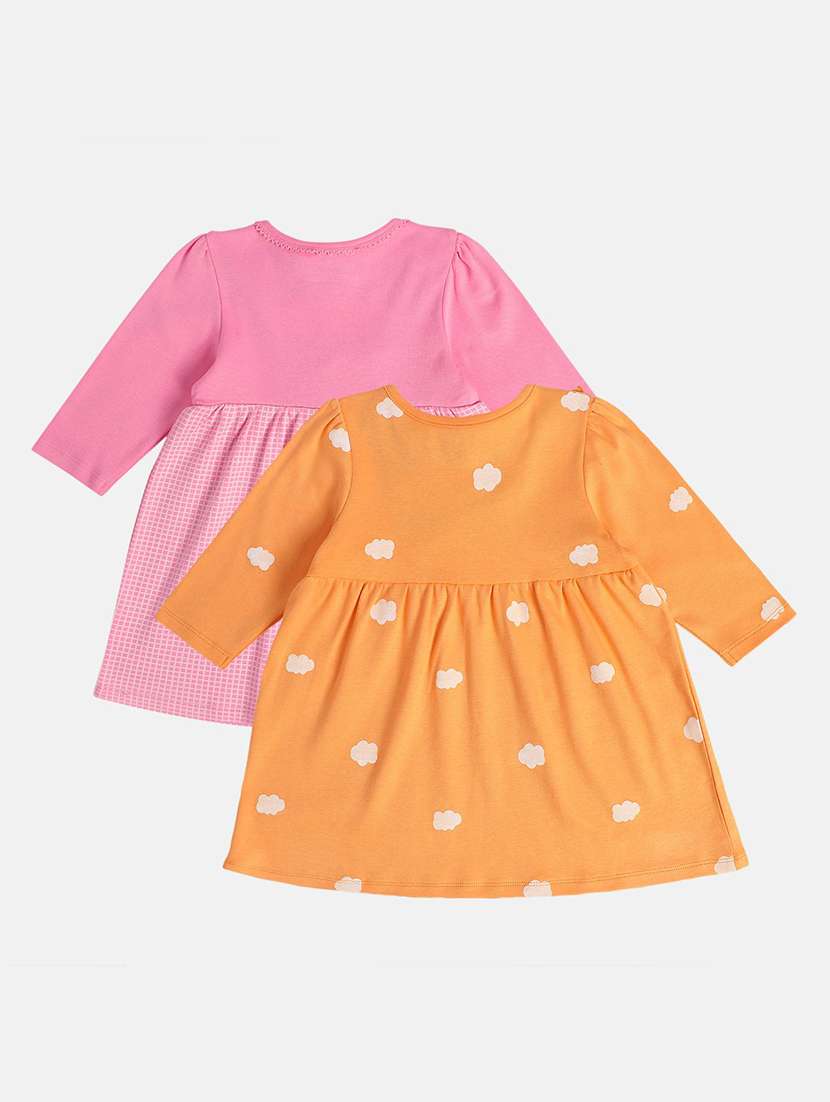 girls pack of 2 printed long sleeve a-line dress - 22093718 -  Standard Image - 1