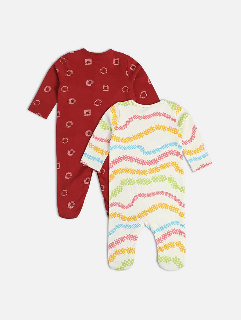 kids pack of 2 printed long sleeve onesie - 22093720 -  Standard Image - 1