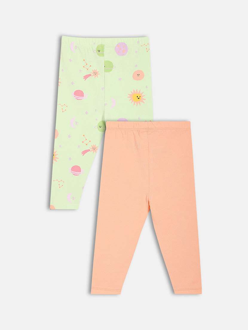 girls pack of 2 printed mid rise loungewear pyjama - 22093747 -  Standard Image - 1