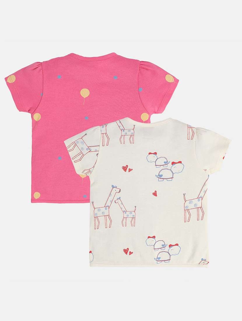 girls pack of 2 printed short sleeve tee - 22093813 -  Standard Image - 1