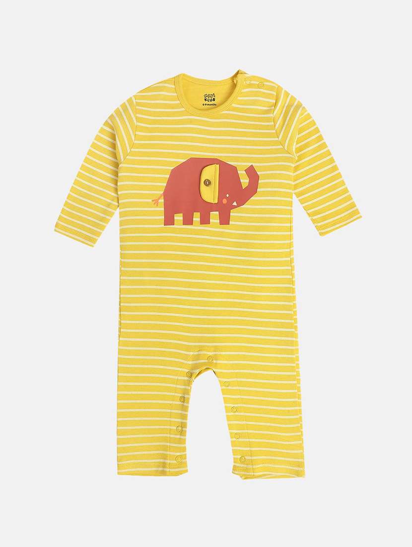 kids striped round neck long sleeve romper