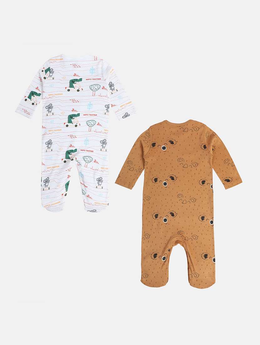 kids pack of 2 printed round neck long sleeve onesies - 22093863 - Standard Image - 1