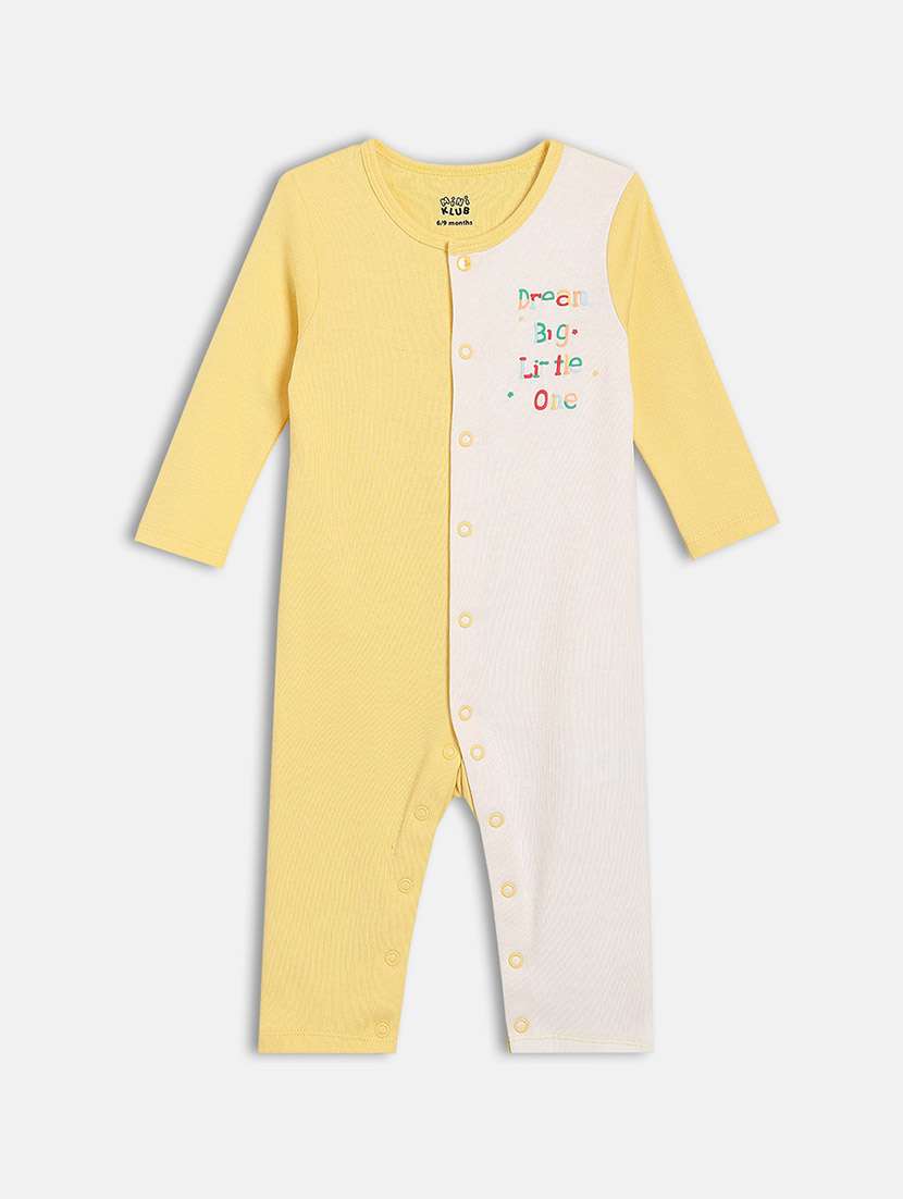 kids color blocked long sleeve romper