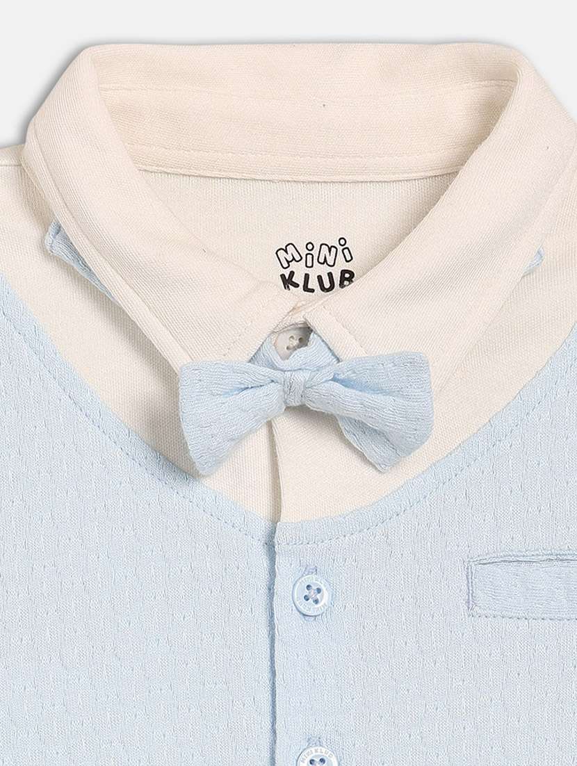 kids color blocked long sleeve romper - 22093866 -  Standard Image - 4