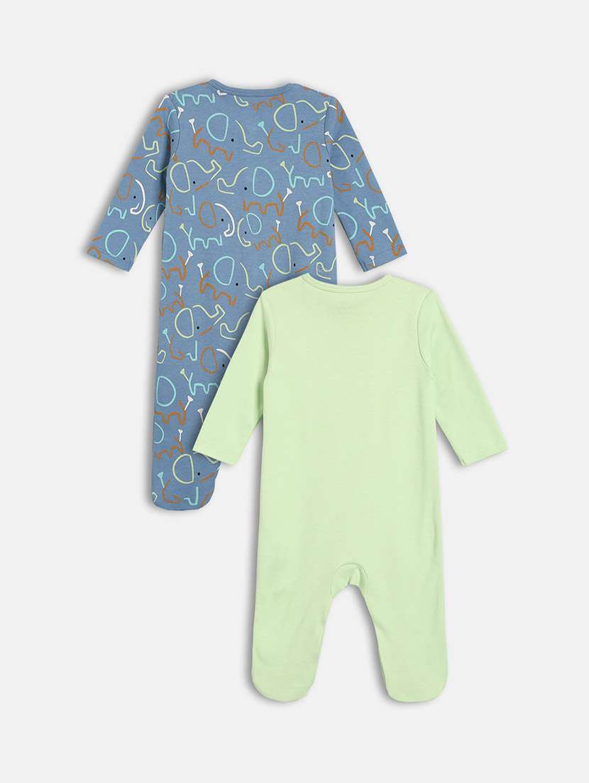 kids pack of 2 printed round neck long sleeve onesie - 22093867 - Standard Image - 1
