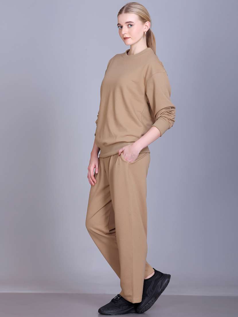 women solid long sleeve active wear set - 22093910 -  Standard Image - 1