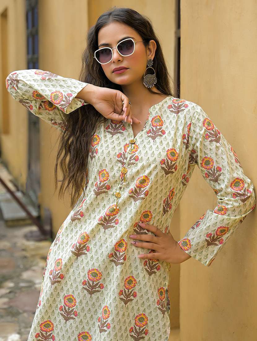 women floral print kurta and salwar co-ord set - 22093913 - Standard Image - 4