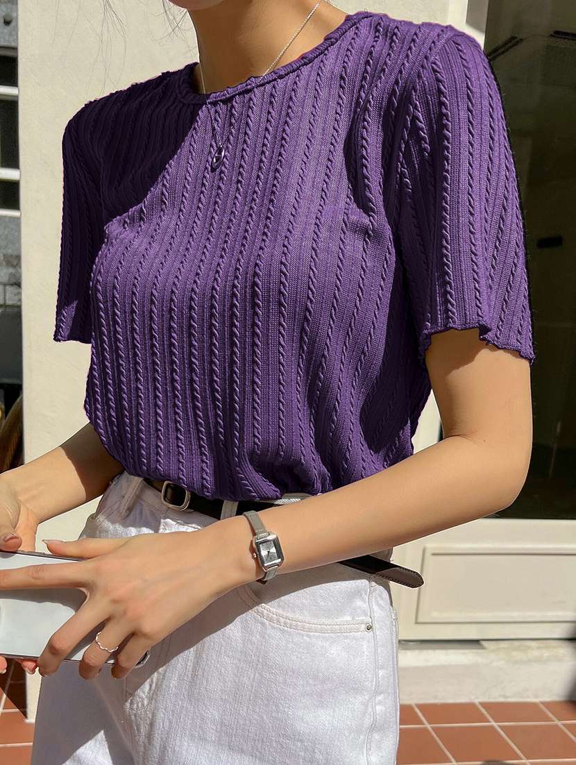 women self designed short sleeve top - 22094063 -  Standard Image - 4