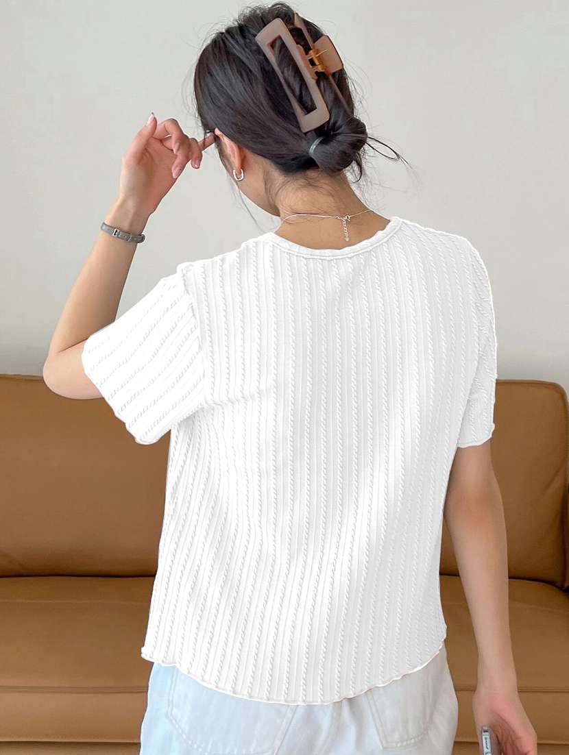 women self designed short sleeve top - 22094066 -  Standard Image - 1