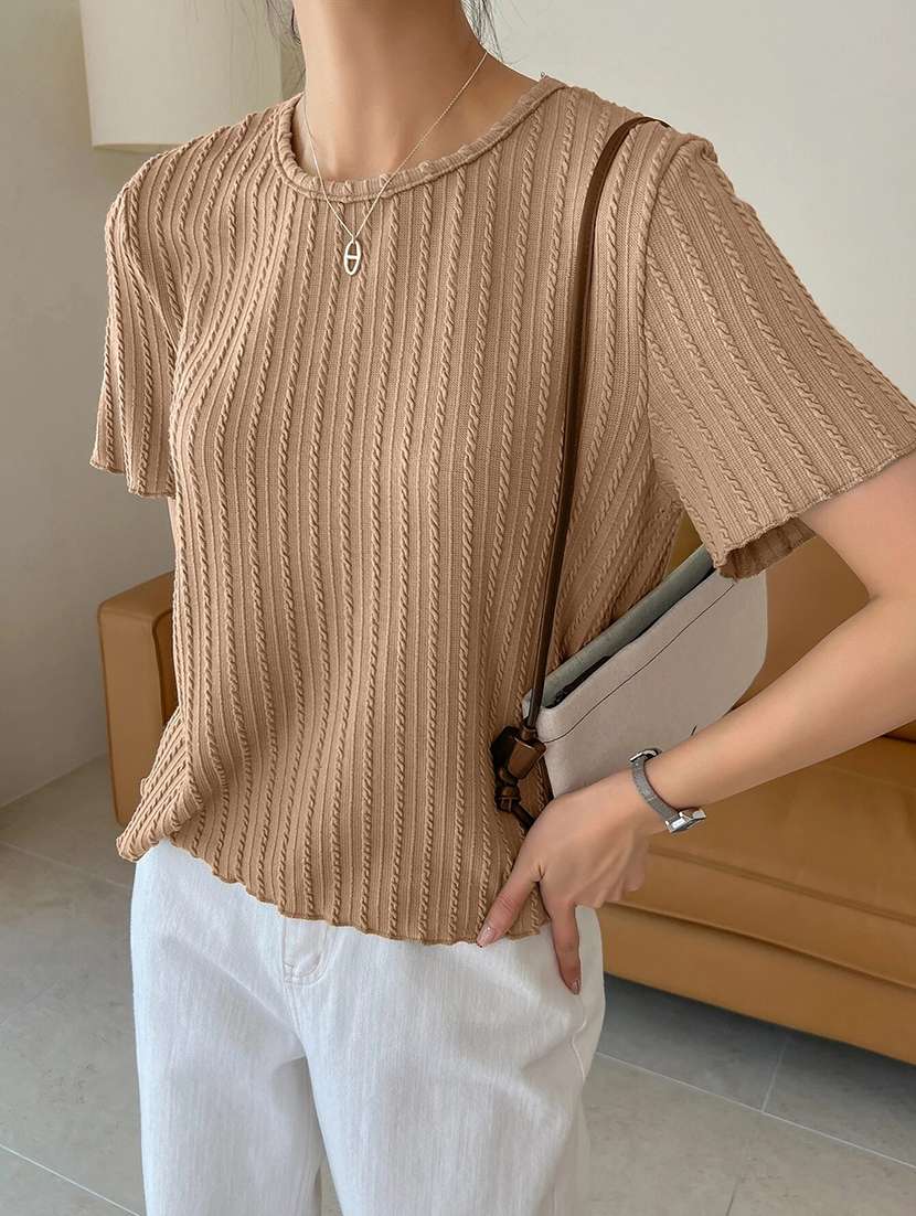 women self designed short sleeve top - 22094067 -  Standard Image - 4