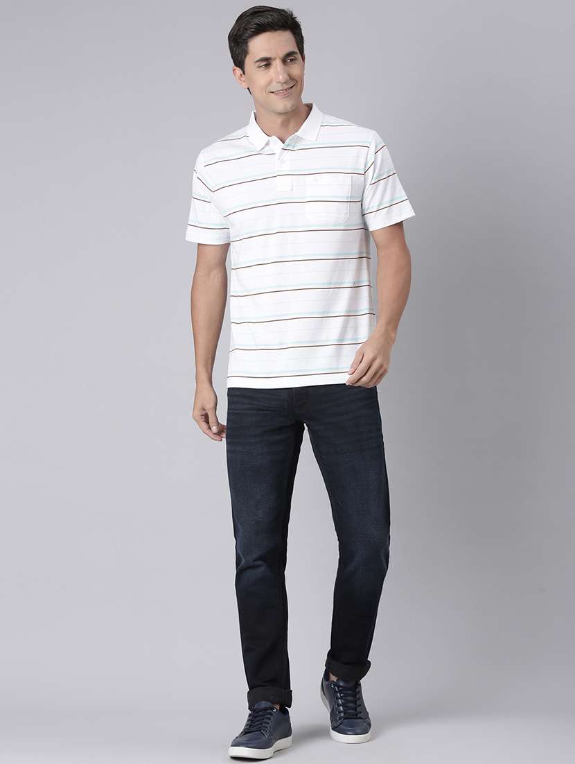 men striped short sleeve regular fit polo t-shirt - 22094078 -  Standard Image - 4