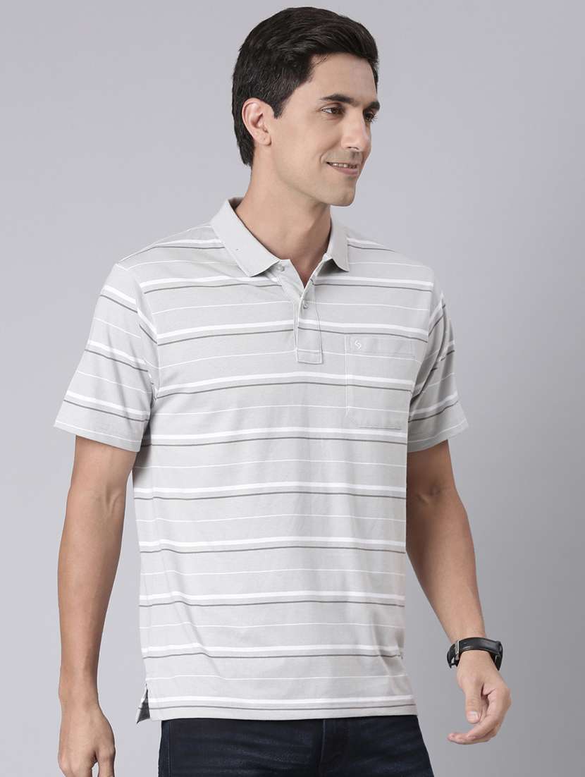 men striped short sleeve regular fit polo t-shirt - 22094079 -  Standard Image - 1