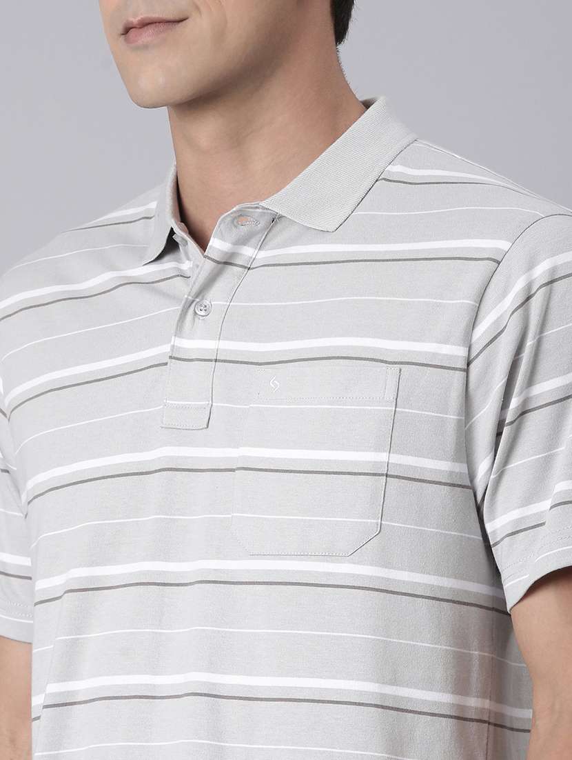 men striped short sleeve regular fit polo t-shirt - 22094079 -  Standard Image - 4