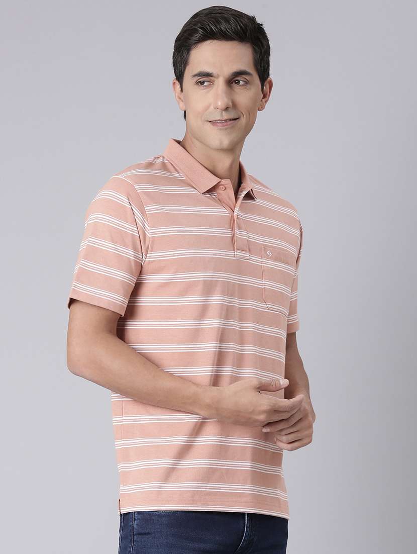 men striped short sleeve regular fit polo t-shirt - 22094080 -  Standard Image - 1