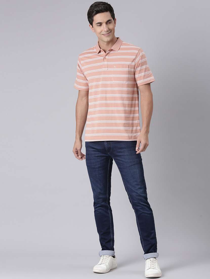 men striped short sleeve regular fit polo t-shirt - 22094080 -  Standard Image - 4