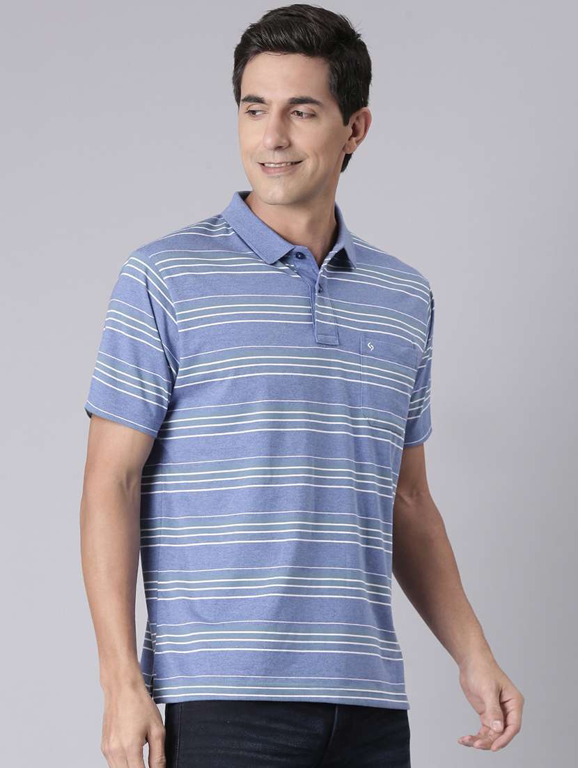men striped short sleeve regular fit polo t-shirt - 22094082 -  Standard Image - 1
