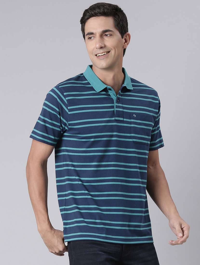 men striped short sleeve regular fit polo t-shirt - 22094083 -  Standard Image - 1