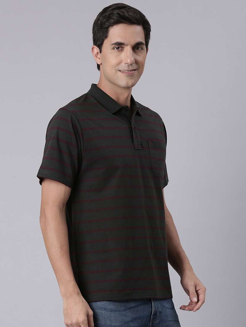 men striped short sleeve regular fit polo t-shirt - 22094084 -  Standard Image - 1