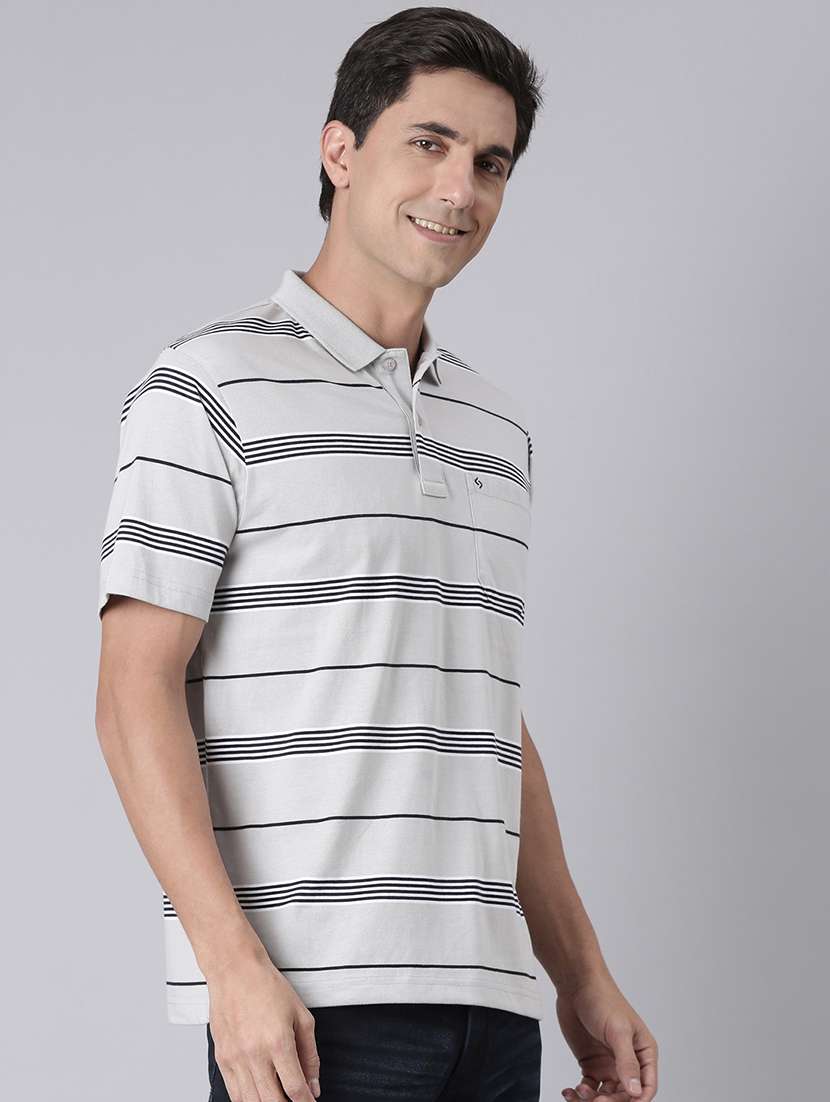 men striped short sleeve regular fit polo t-shirt - 22094085 -  Standard Image - 1
