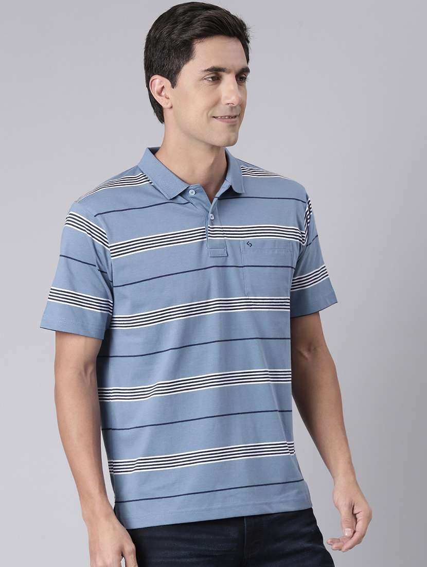 men striped short sleeve regular fit polo t-shirt - 22094086 -  Standard Image - 1