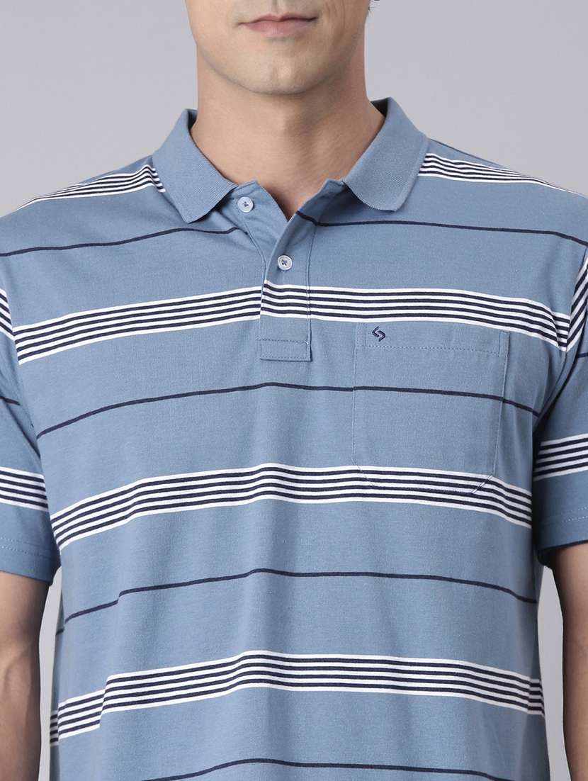 men striped short sleeve regular fit polo t-shirt - 22094086 -  Standard Image - 4