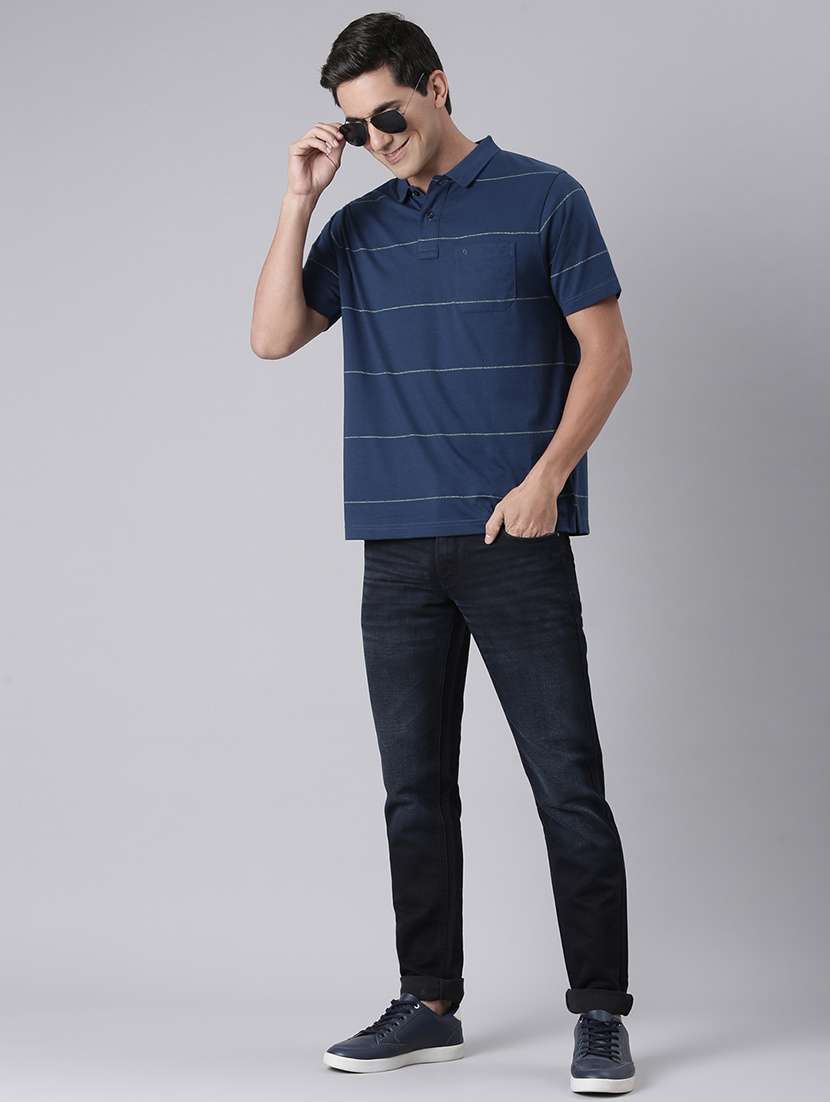 men striped short sleeve regular fit polo t-shirt - 22094088 -  Standard Image - 4