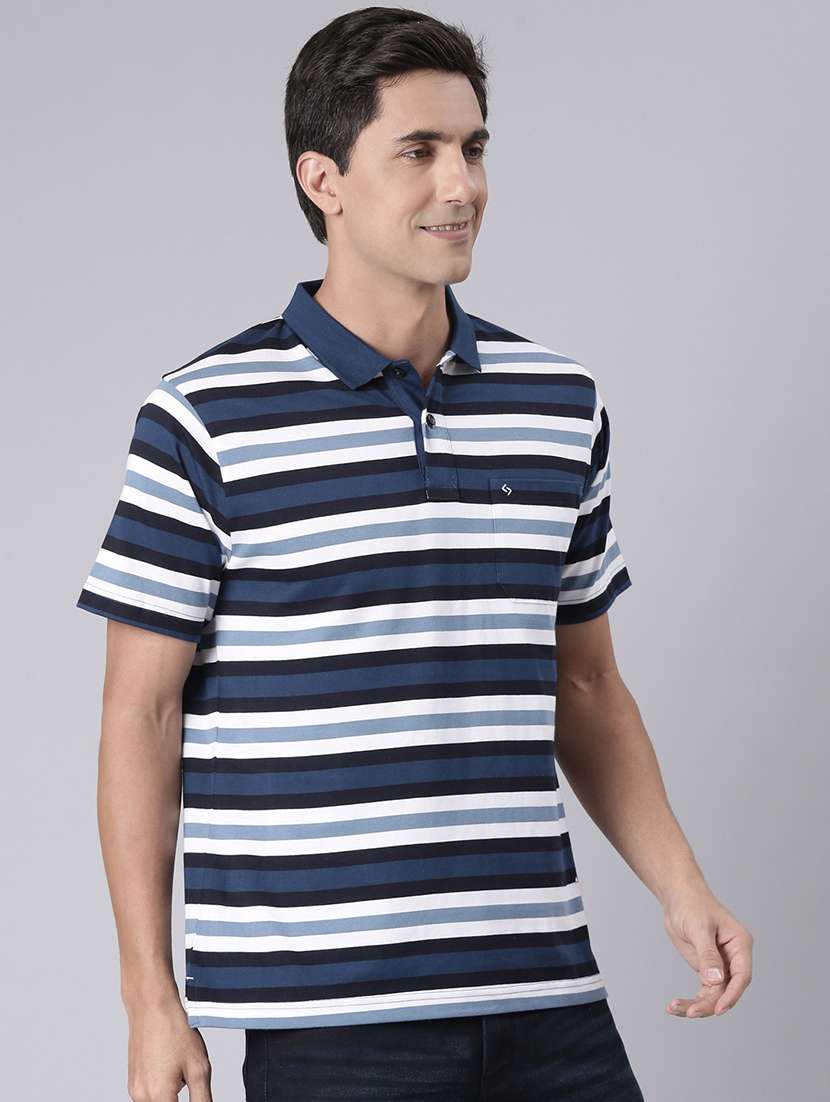 men striped short sleeve regular fit polo t-shirt - 22094089 -  Standard Image - 1