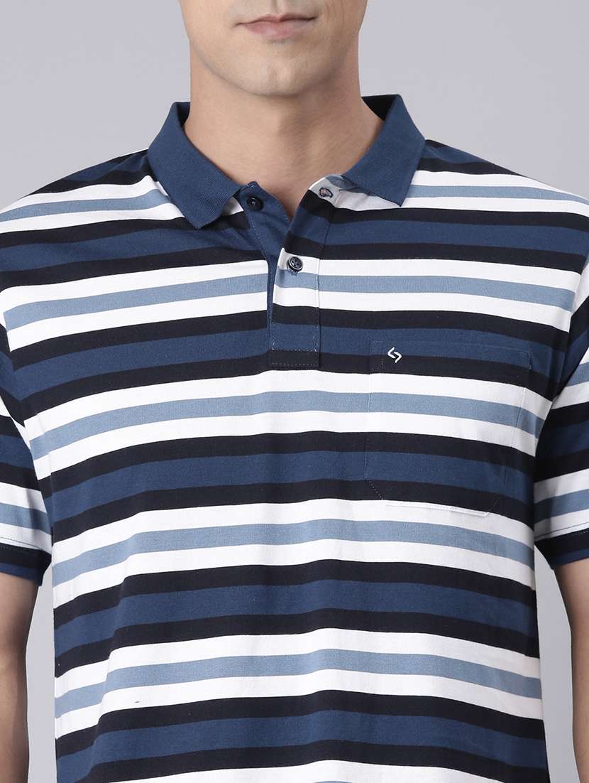 men striped short sleeve regular fit polo t-shirt - 22094089 -  Standard Image - 4