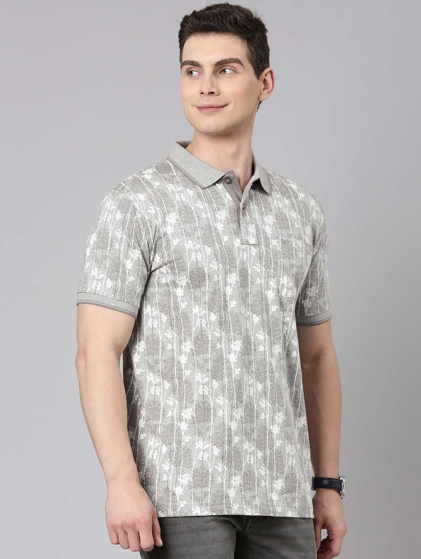men printed short sleeve slim fit polo t-shirt - 22094094 -  Standard Image - 1